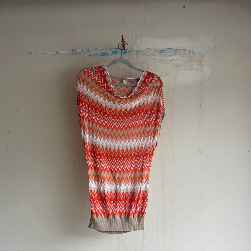 Michael Kors Orange and Tan Knit Top